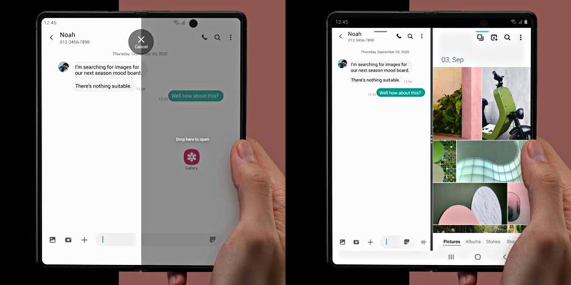 Image of the new multitasking methods on Galaxy Z Fold 5