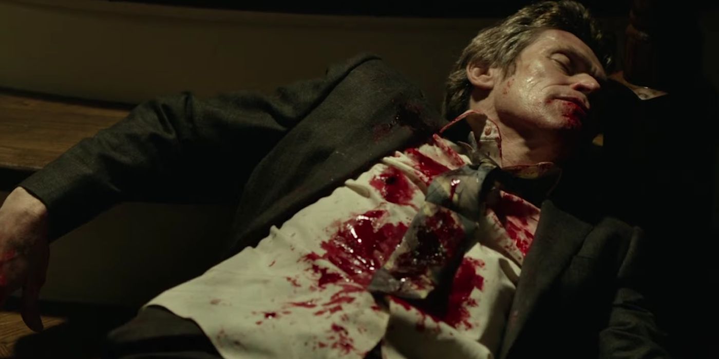 Corpse of Willem Dafoe's Marcus in John Wick