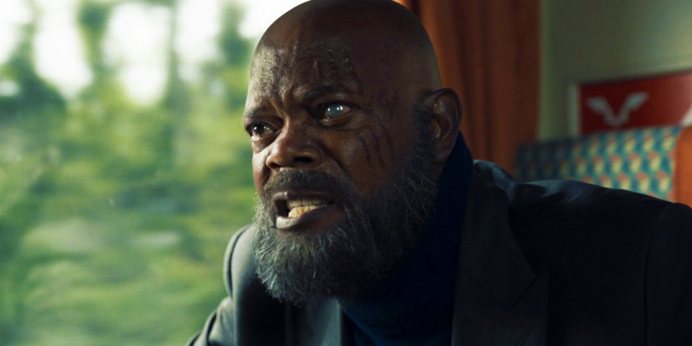 Nick Fury reacting to million Skrulls reveal in Secret Invasion episode 2