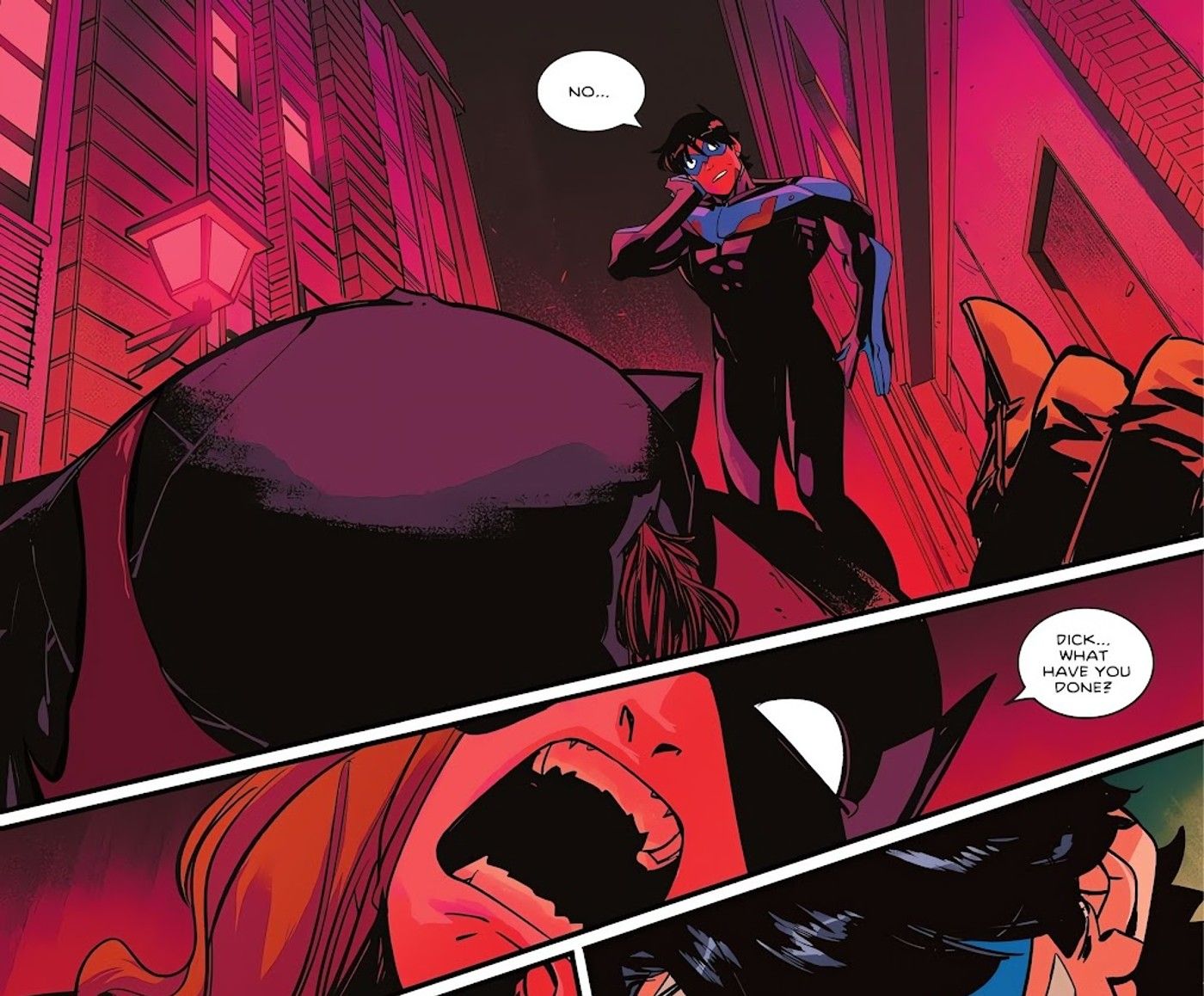 Nightwing Realizes that He Killed Batman in a Nightmare