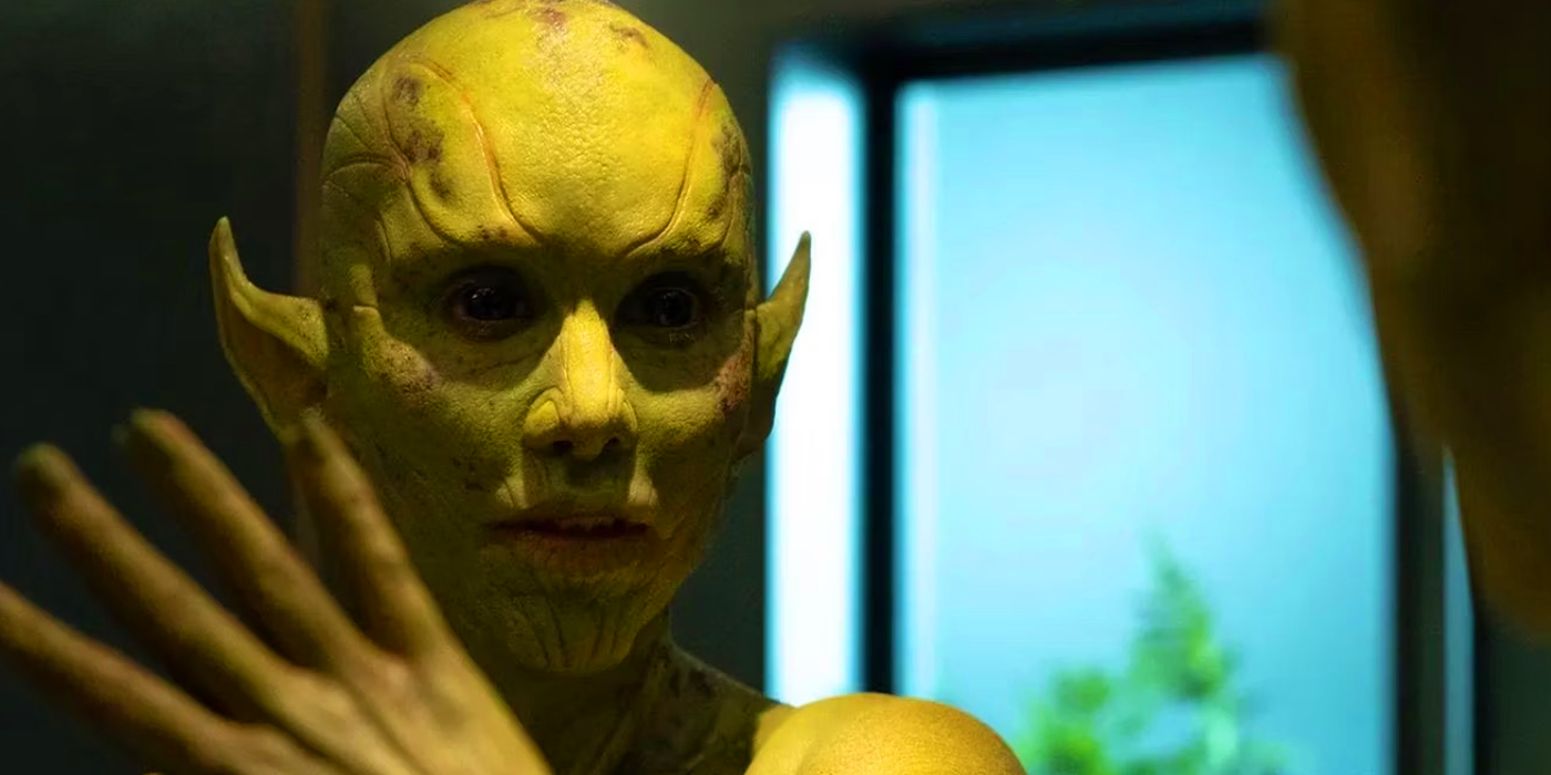 Nisha Aaliya as the Skrull impersonating Don Cheadle&rsquo;s Rhodey in Secret Invasion