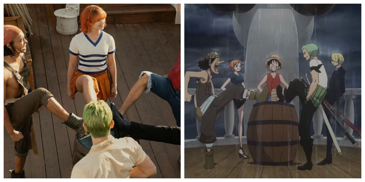 One Piece barrel scene side by side comparison