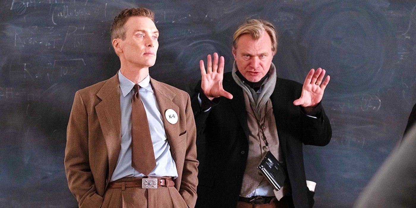 Christopher Nolan directing Cillian Murphy in Oppenheimer