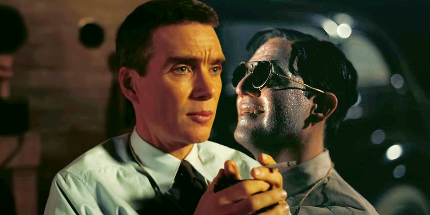 Cillian Murphy juxtaposed with Benny Safdie in Oppenheimer.