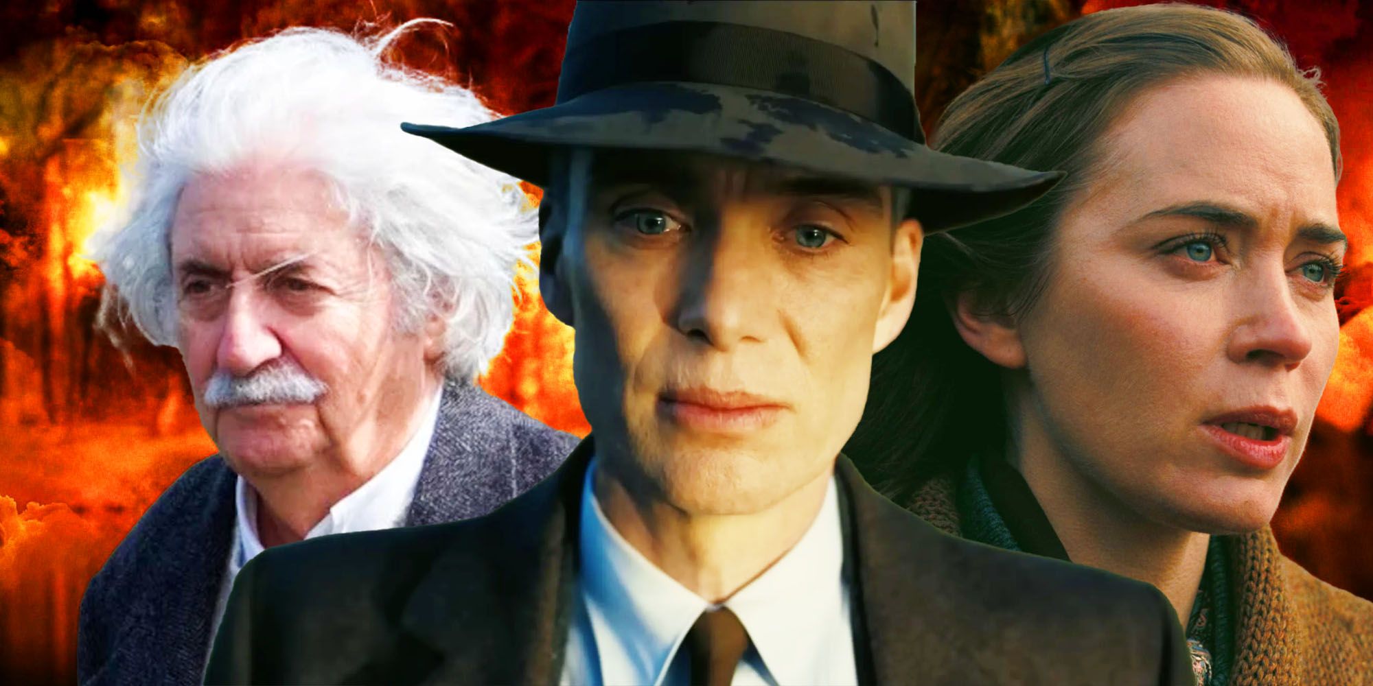 Albert Einstein, J. Robert Oppenheimer, and Jean Tatlock in Oppenheimer
