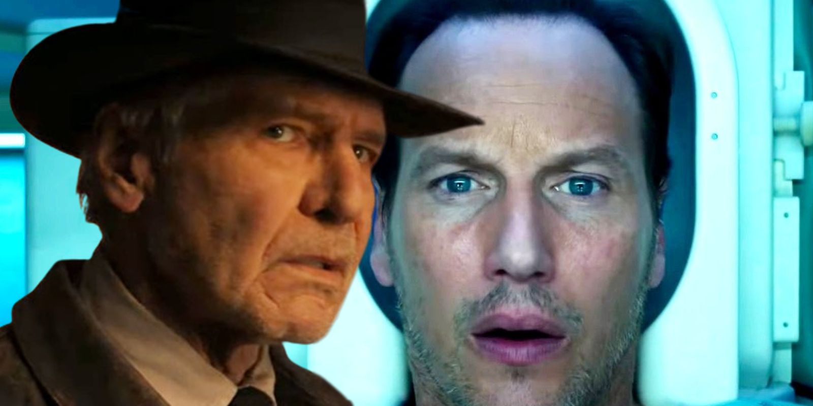 Harrison Ford as Indiana Jones in Indiana Jones and the Dial of Destiny and Patrick Wilson as Josh Lambert in Insidious The Red Door