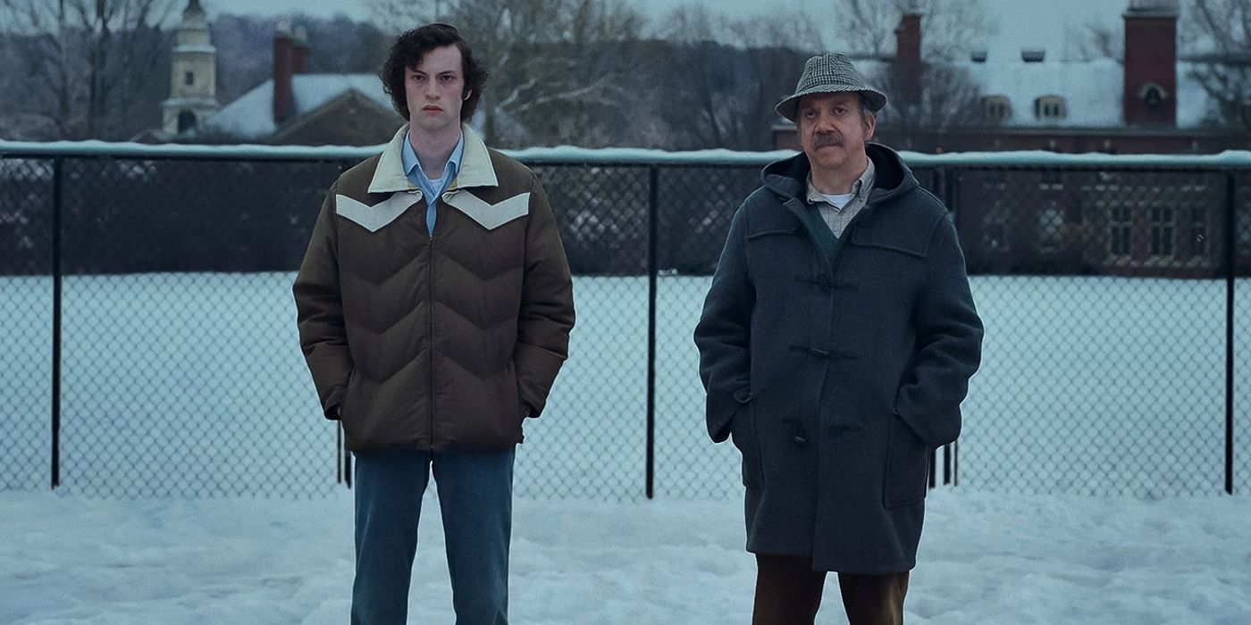 Paul Giamatti and Dominic Sessa in The Holdovers