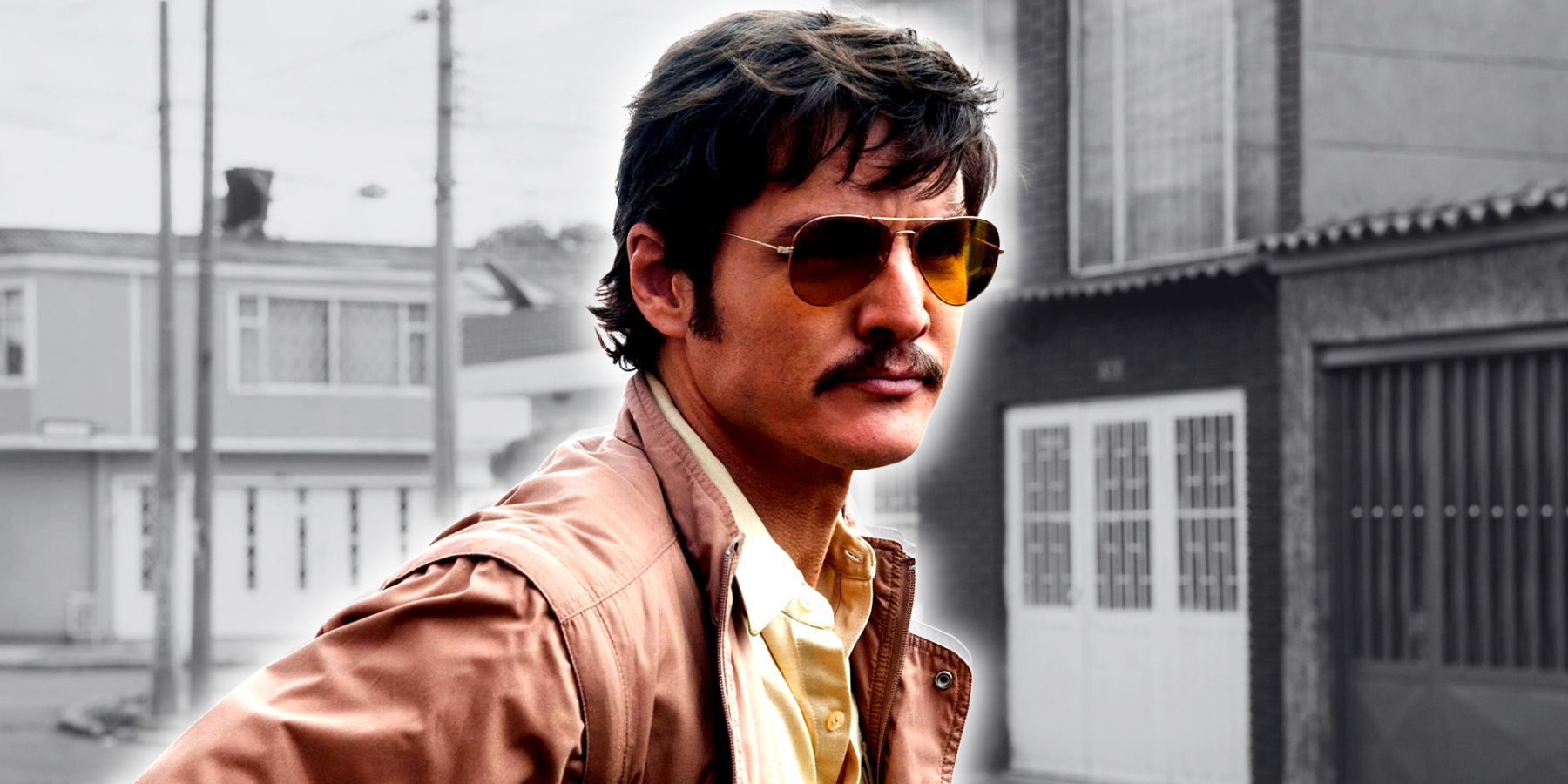 Pedro Pascal wearing sunglasses in Narcos