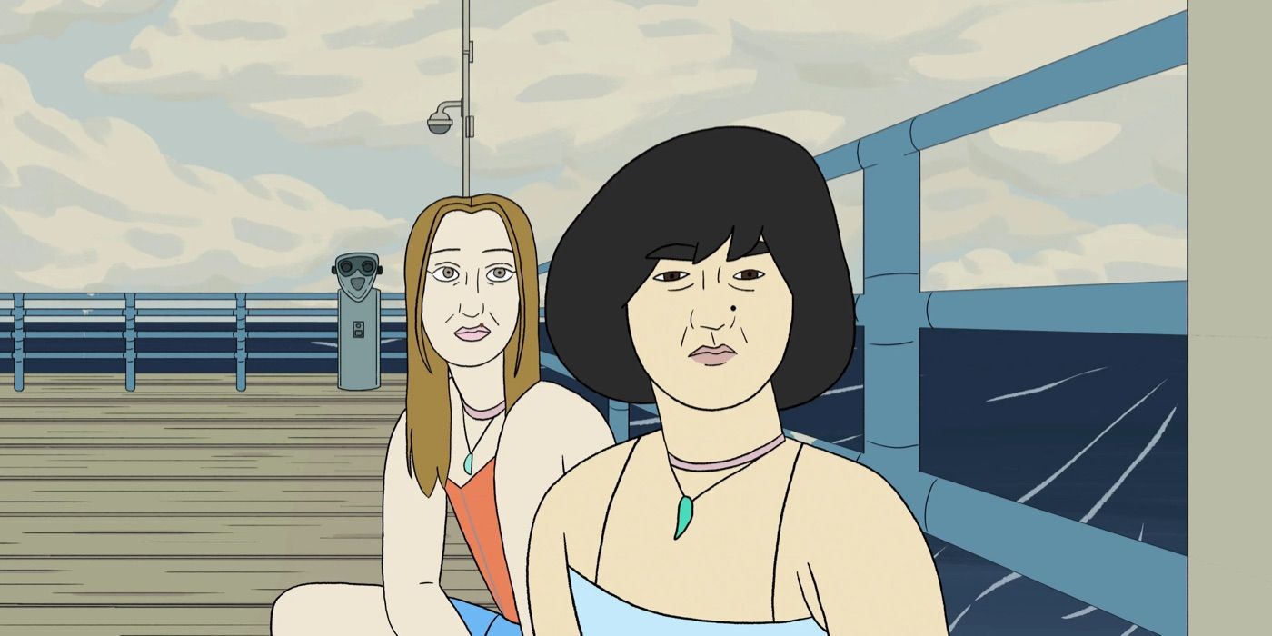 Maya and Anna look on in their animated forms in Pen15