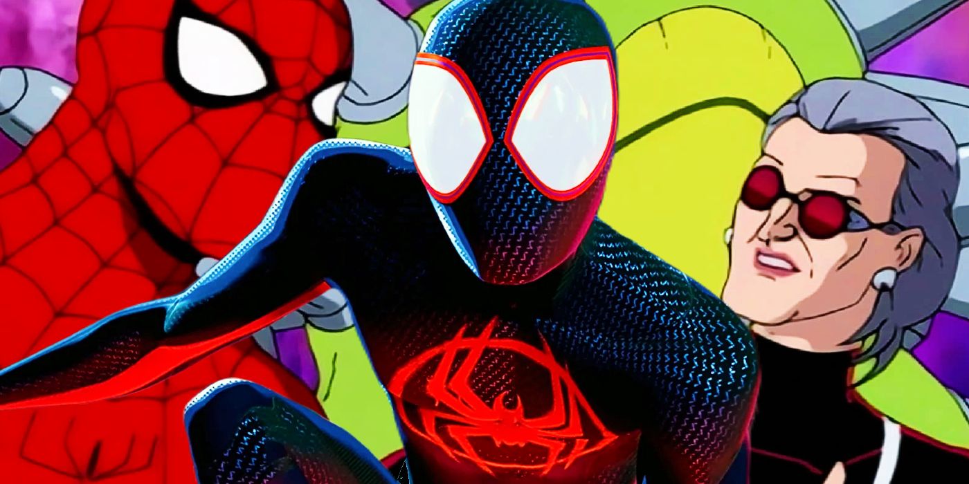 بيتر باركر ومدام ويب في Spider-Man The Animated Series و Miles Morales in Across the Spider-Verse