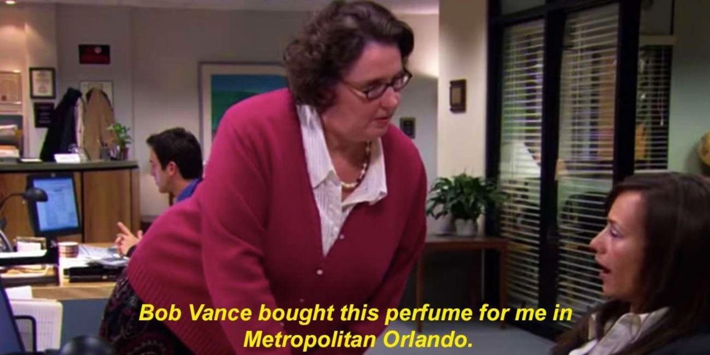 Phyllis telling Karen about her perfume in The Office
