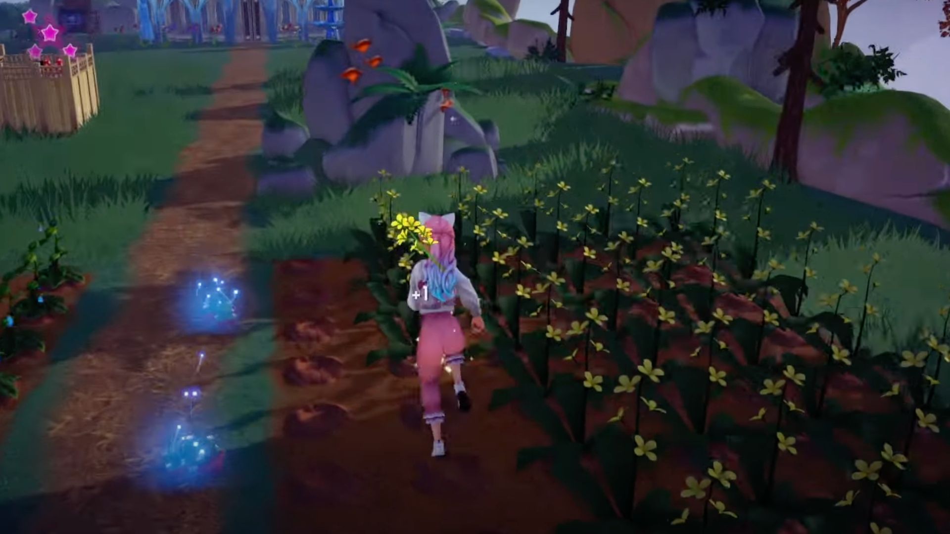 Player collecting Canola in Disney Dreamlight Valley