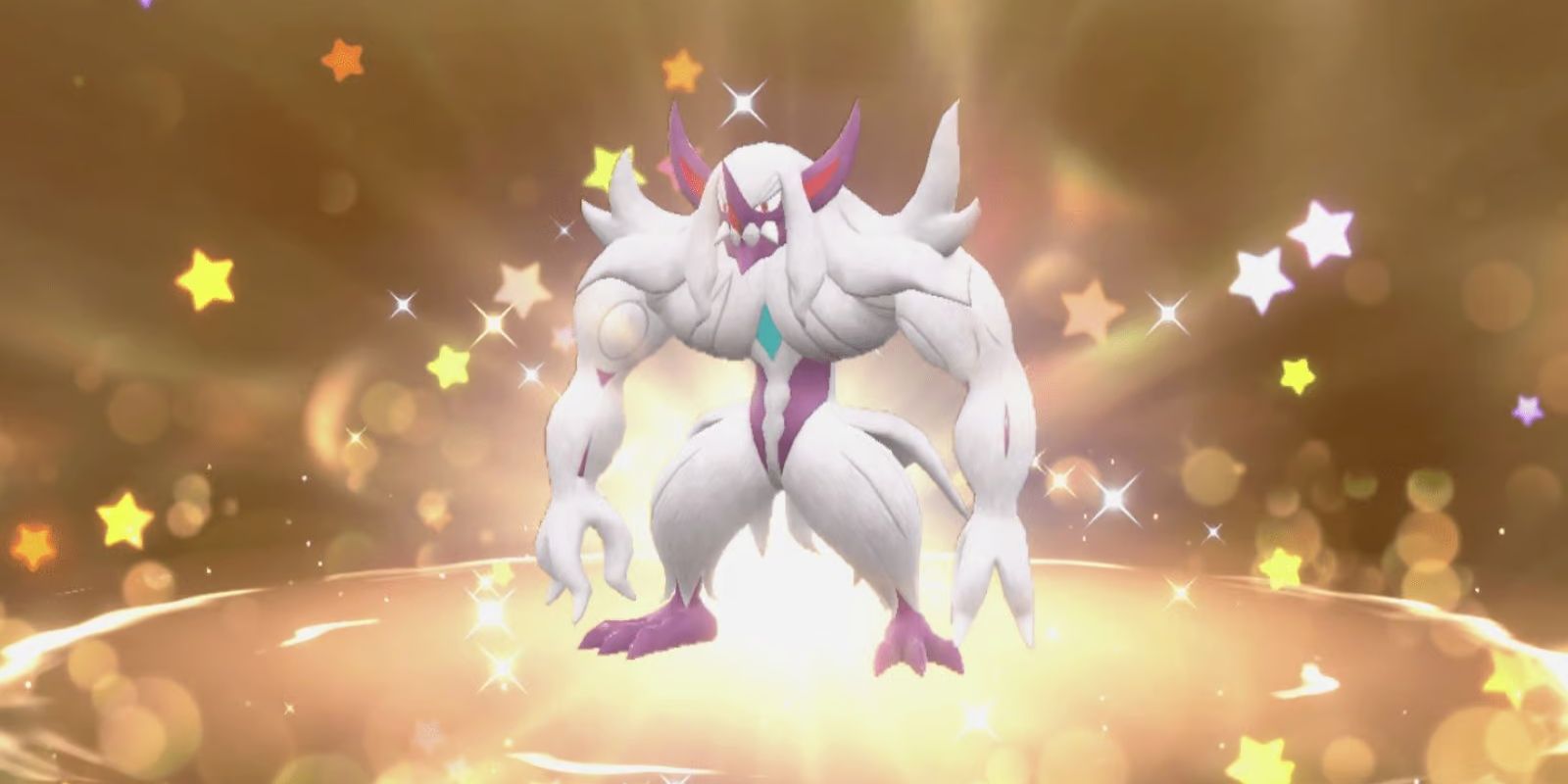 A Shiny Grimmsnarl being rewarded through the Mystery Gift function in Pokemon Scarlet and Violet.