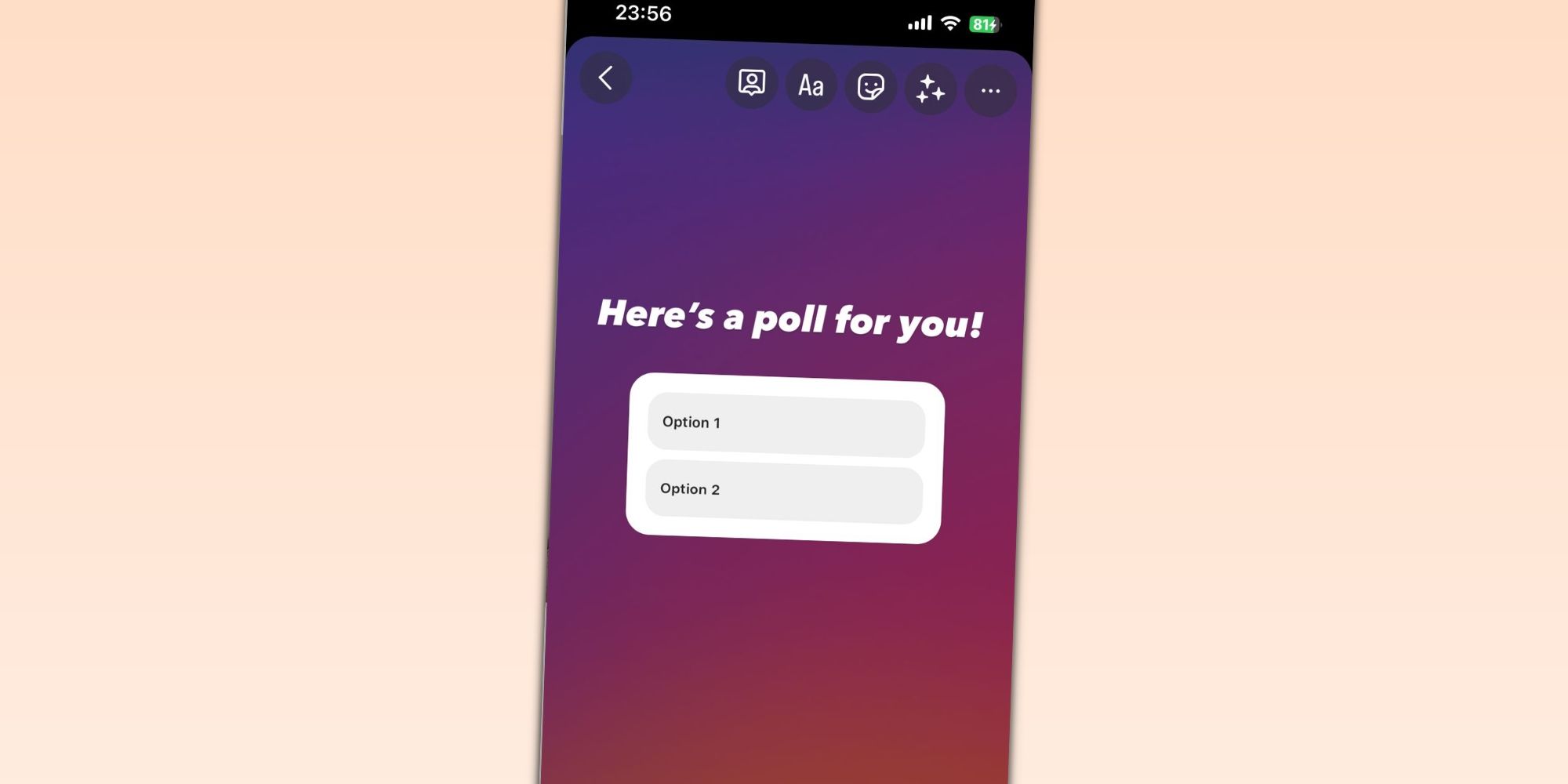 Cuplikan layar Polling di Instagram