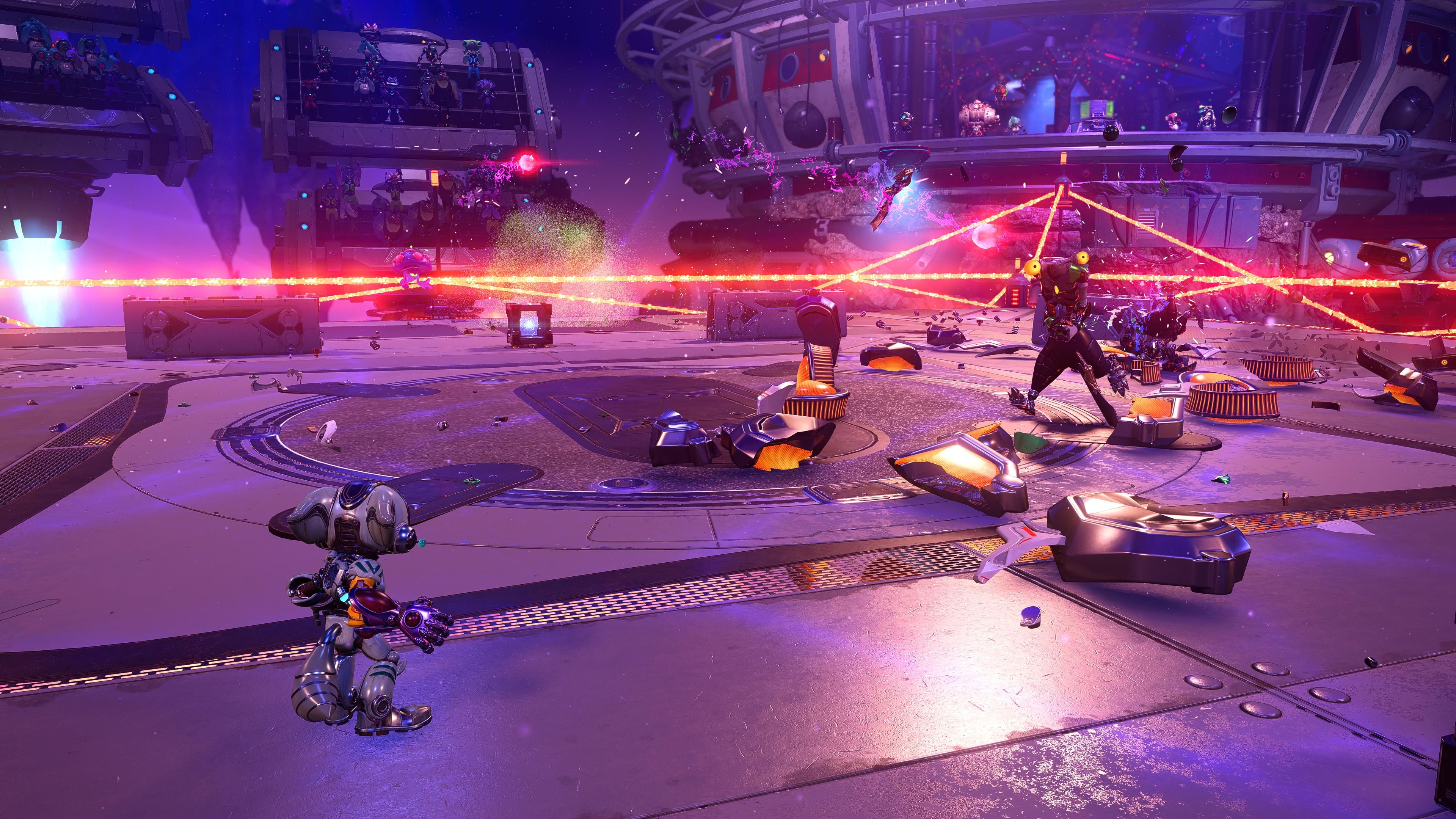 Ratchet And Clank Rift Apart Rivet Attacking Enemy Goon With Mr. Fungi Turret