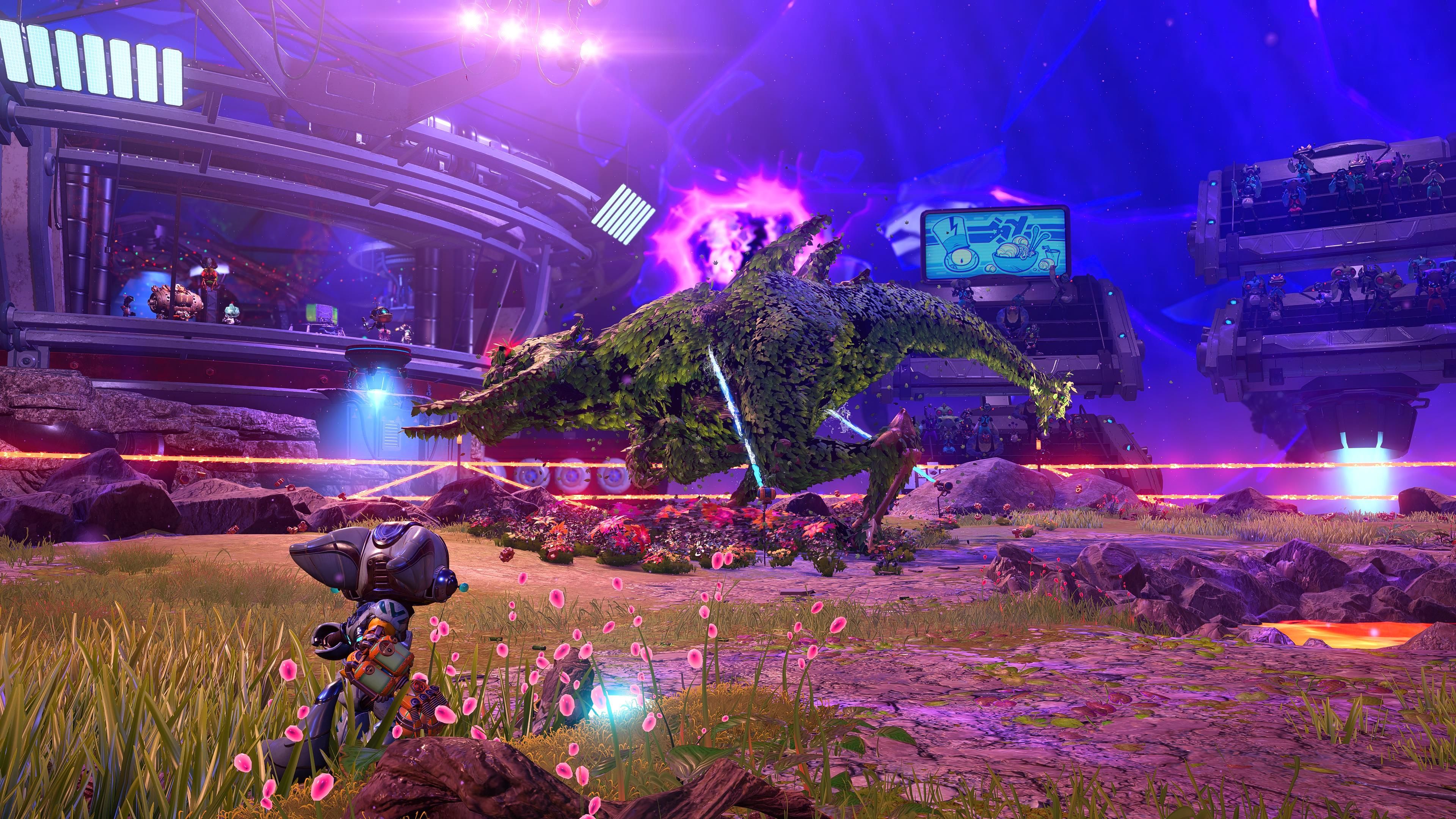 Ratchet And Clank Rift Apart Rivet Stunning Battleplex Grunthor With Topiary Sprinkler