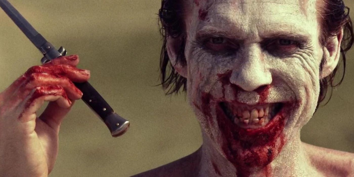 An evil clown holds a knife in Rob Zombie's 31