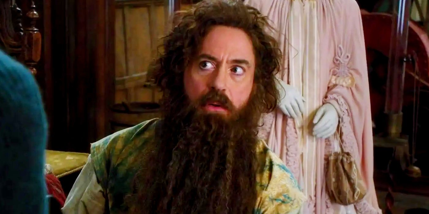 Robert Downey Jr with a Long Beard and Bugged Out Eyes in Dolittle