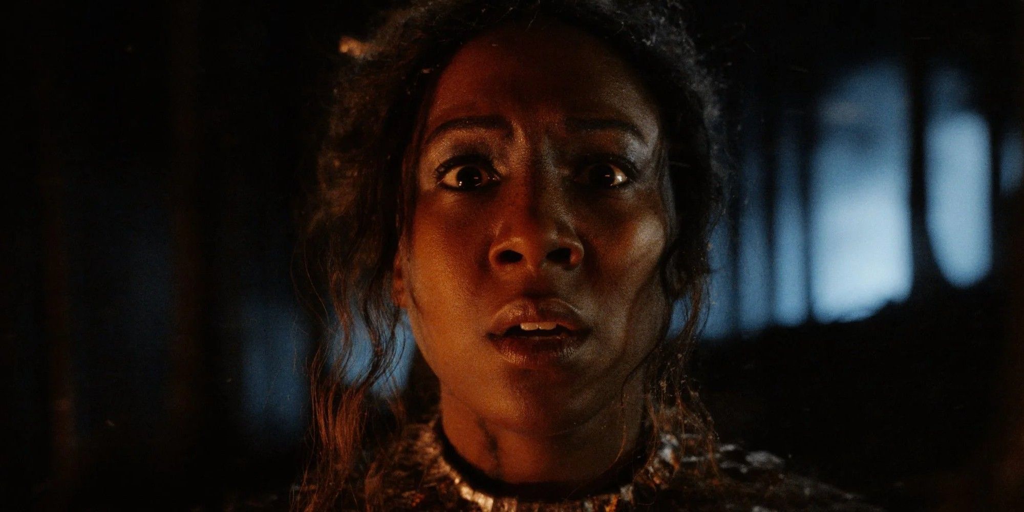 Ruta Skadi looking shocked in His Dark Materials