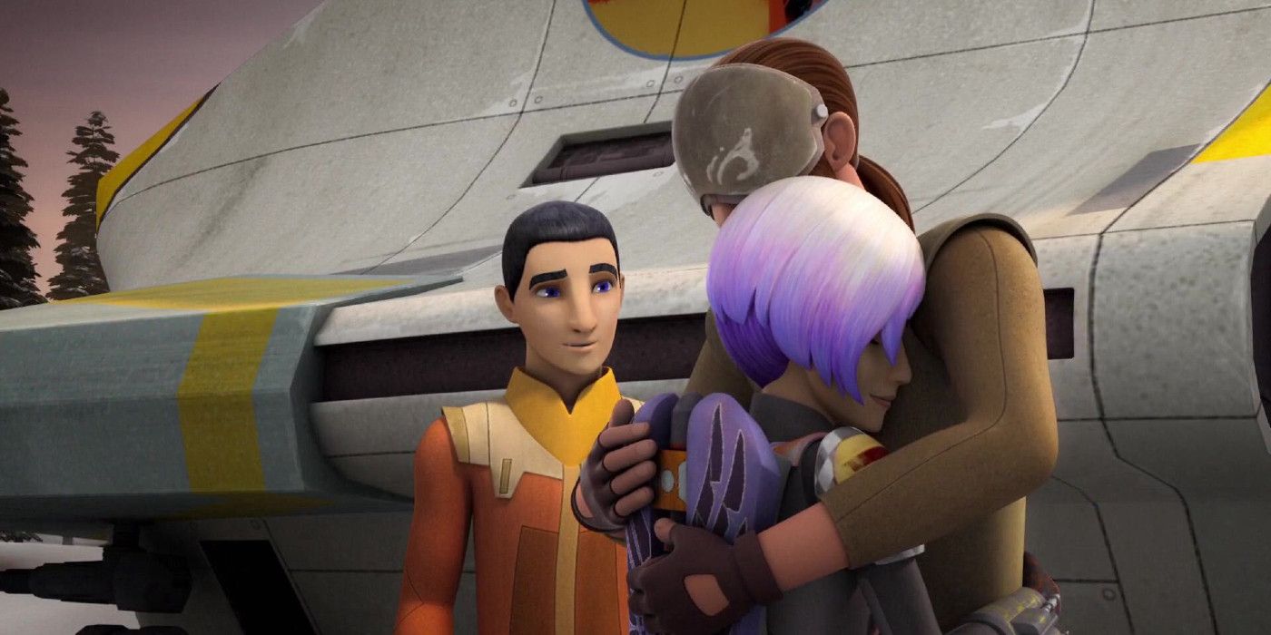 Sabine Wren, Ezra Bridger and Kanan Jarrus in Star Wars Rebels.
