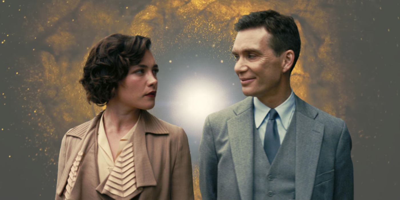 Florence Pugh and Cillian Murphy as Jean Tatlock and J. Robert Oppenheimer