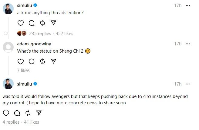 Simu Liu Threads