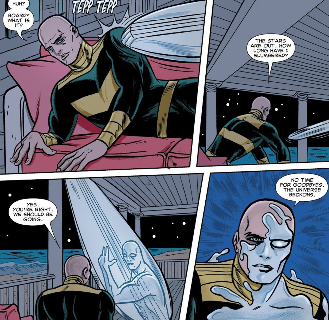 silver surfer board sentient