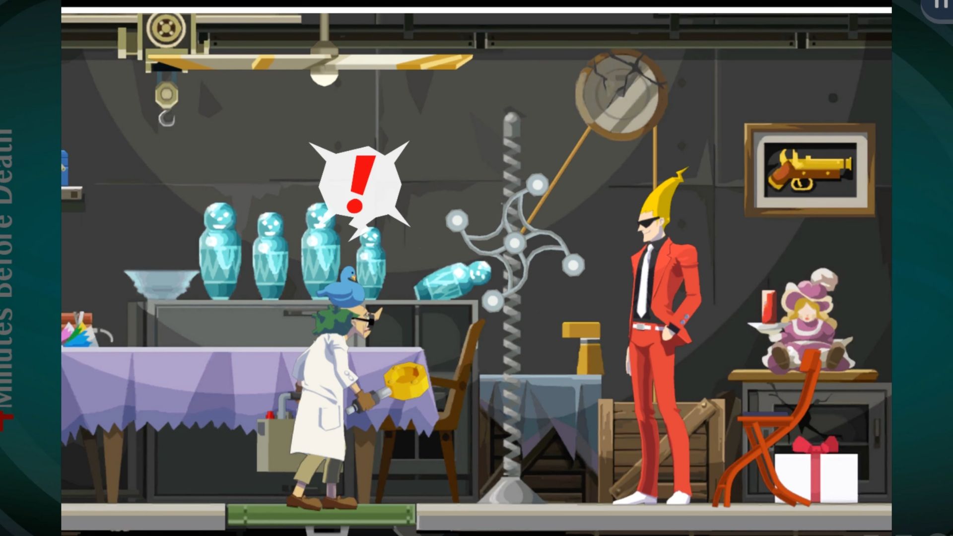 Sissel and the Pigeon Guy in Ghost Trick Phantom Detective