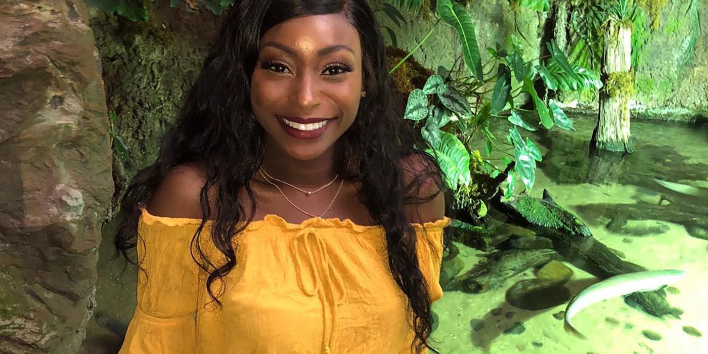 Vickala &ldquo;Kay Kay&rdquo; Gray Love Island USA Season 5 smiling in yellow dress