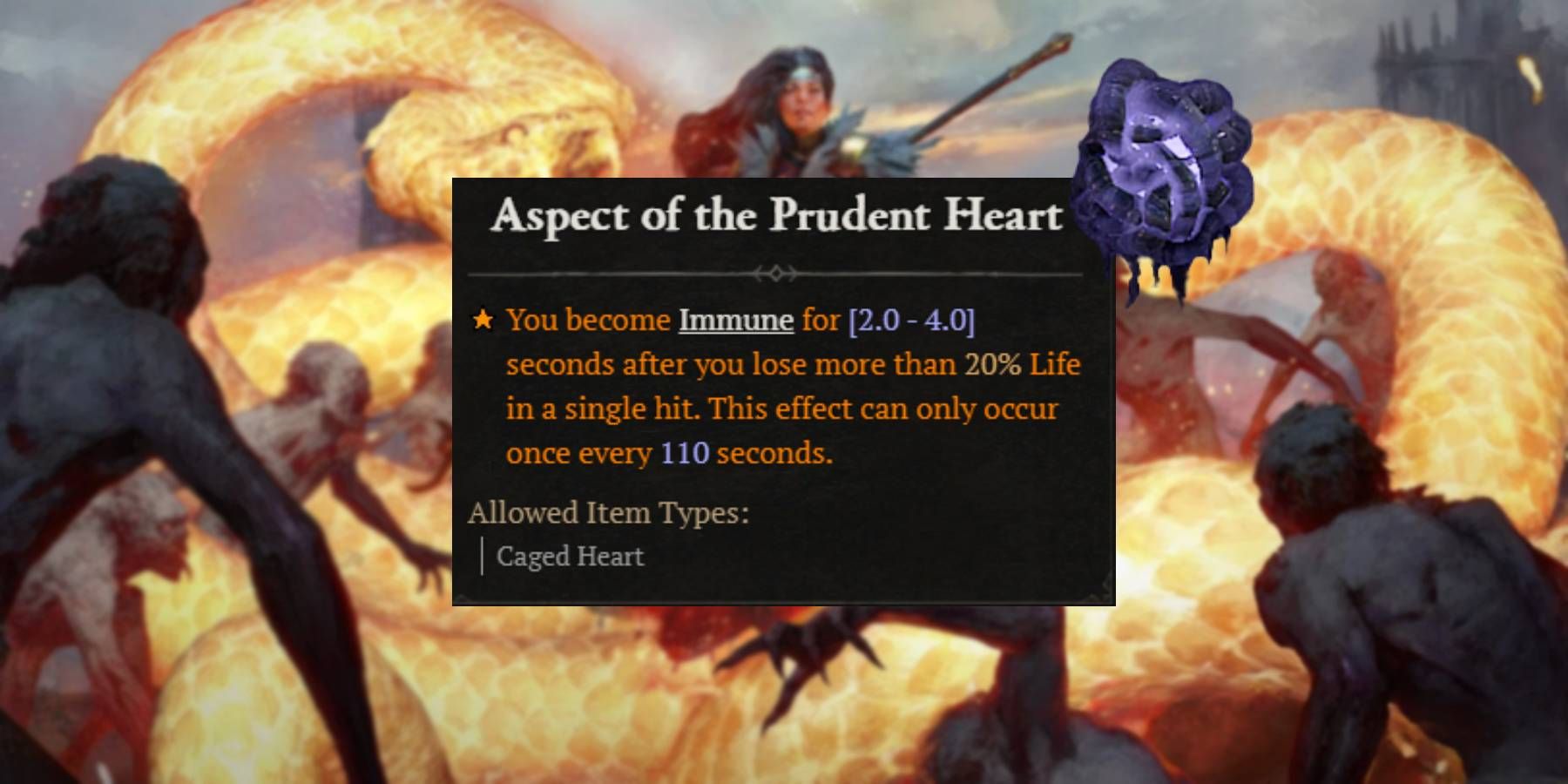 Diablo 4 Aspecto del Corazón Prudente Poder Brutal del Corazón Maligno