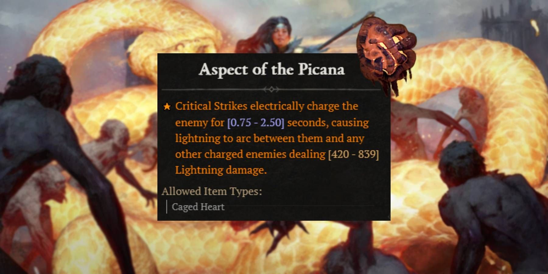 Diablo 4 Aspek Picana Vicious Vicious Heart Power