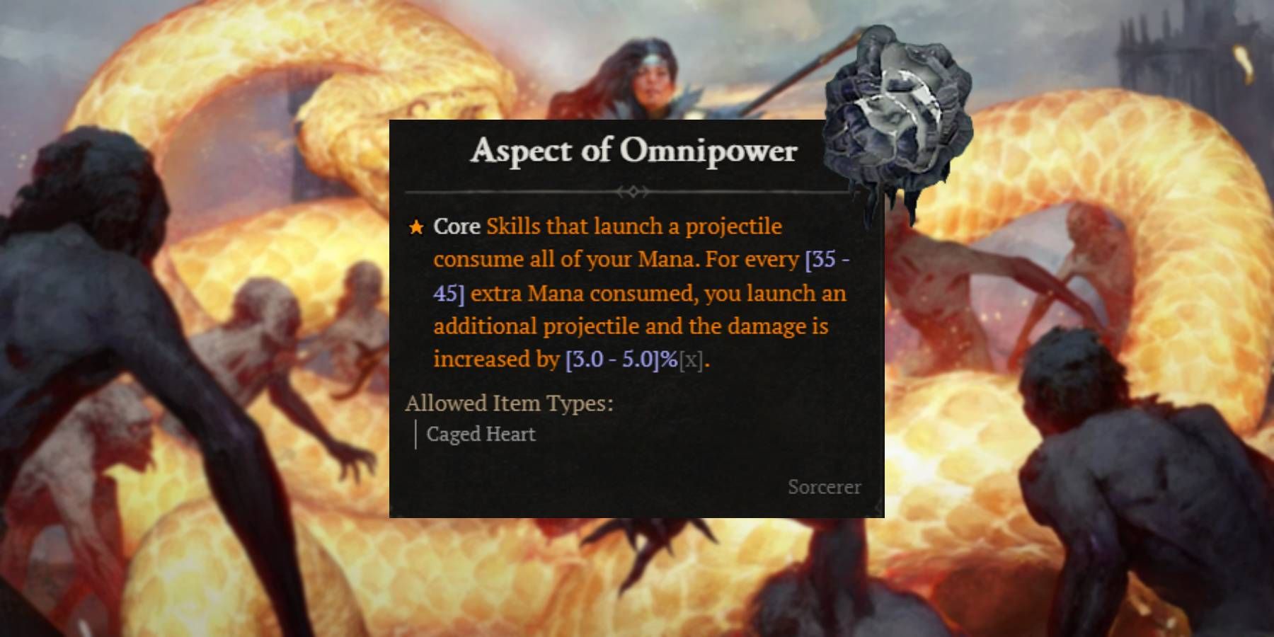 Diablo 4 Aspect of Omnipower from Wrathful Malignant Heart Power