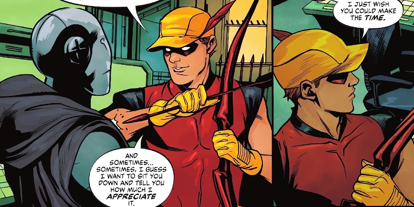 Speedy just wants to spend some time with Green Arrow as he trains