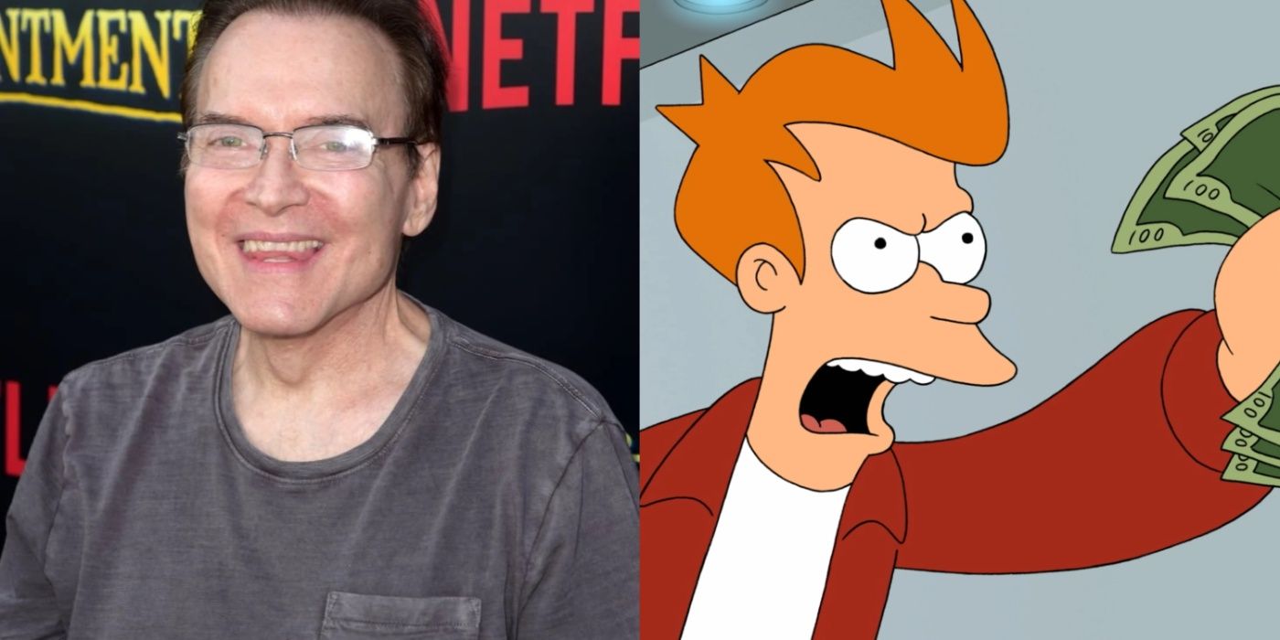 Split image of Billy West and Fry in Futurama