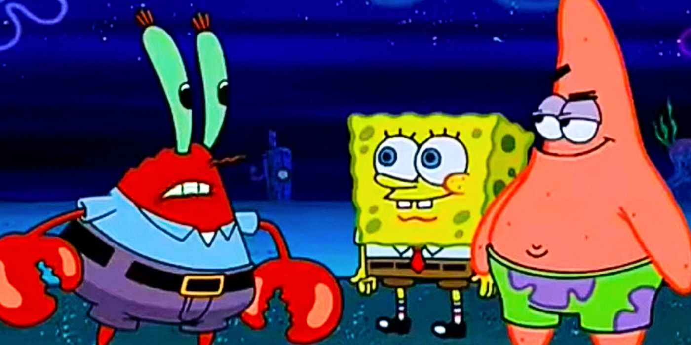 Mr. Krabs, SpongeBob, and Patrick in SpongeBob SquarePants