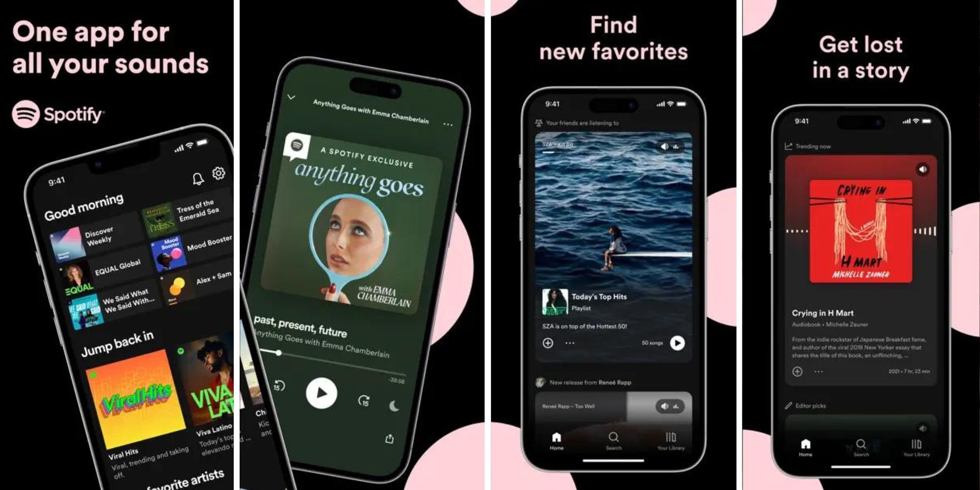 Tangkapan layar aplikasi podcast Spotify untuk Android dan iOS