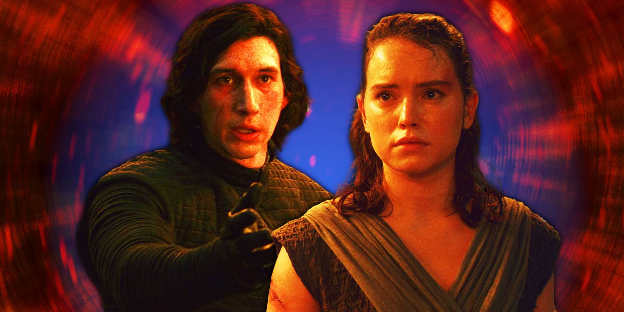 Kylo Ren and Rey in The Last Jedi