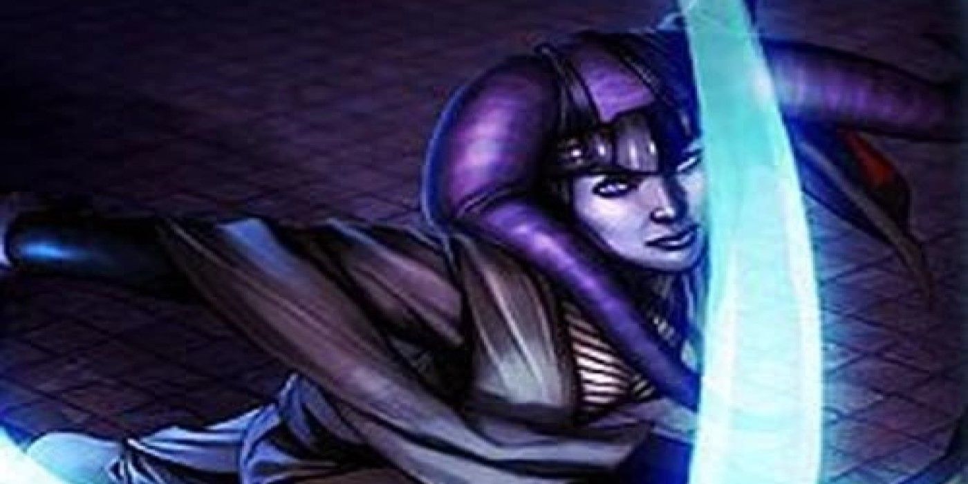 A Twi&rsquo;lek Jedi uses Lightsaber Barrier in Star Wars Legends.
