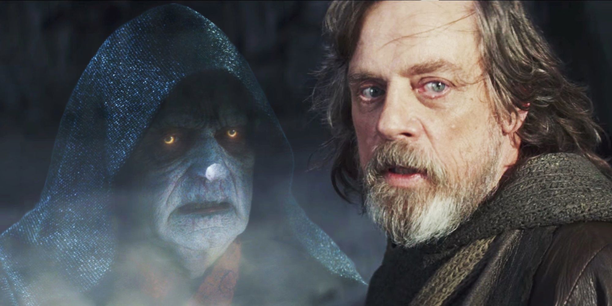 Emperor Palpatine in Star Wars: Episode IX - The Rise of Skywalker and Luke Skywalker in Star Wars: Episode VIII - The Last Jedi