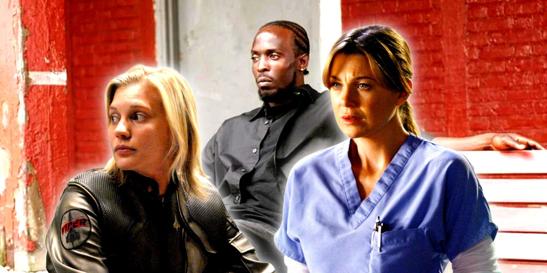 Starbuck, Omar Little, and Meredith Grey from Battlestar Galactica, The Wire, and Grey's Anatomy