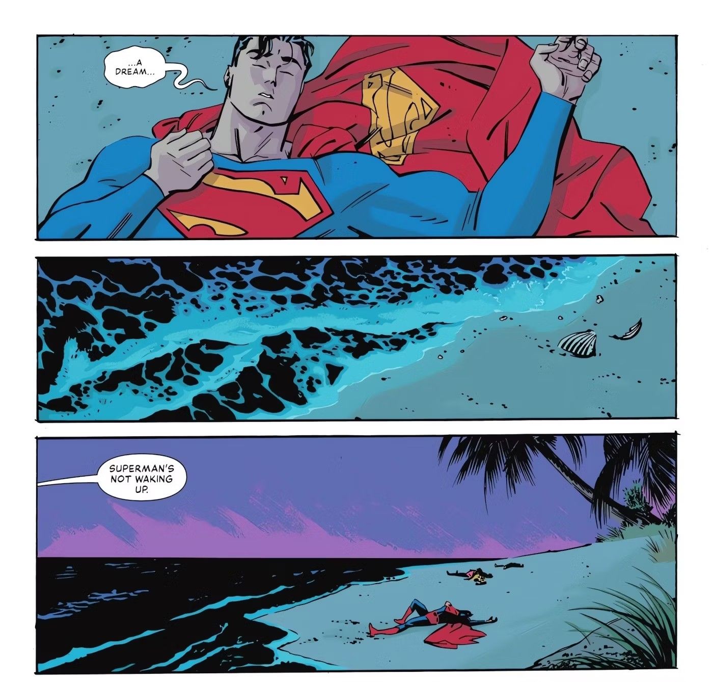 Superman Asleep on a Beach