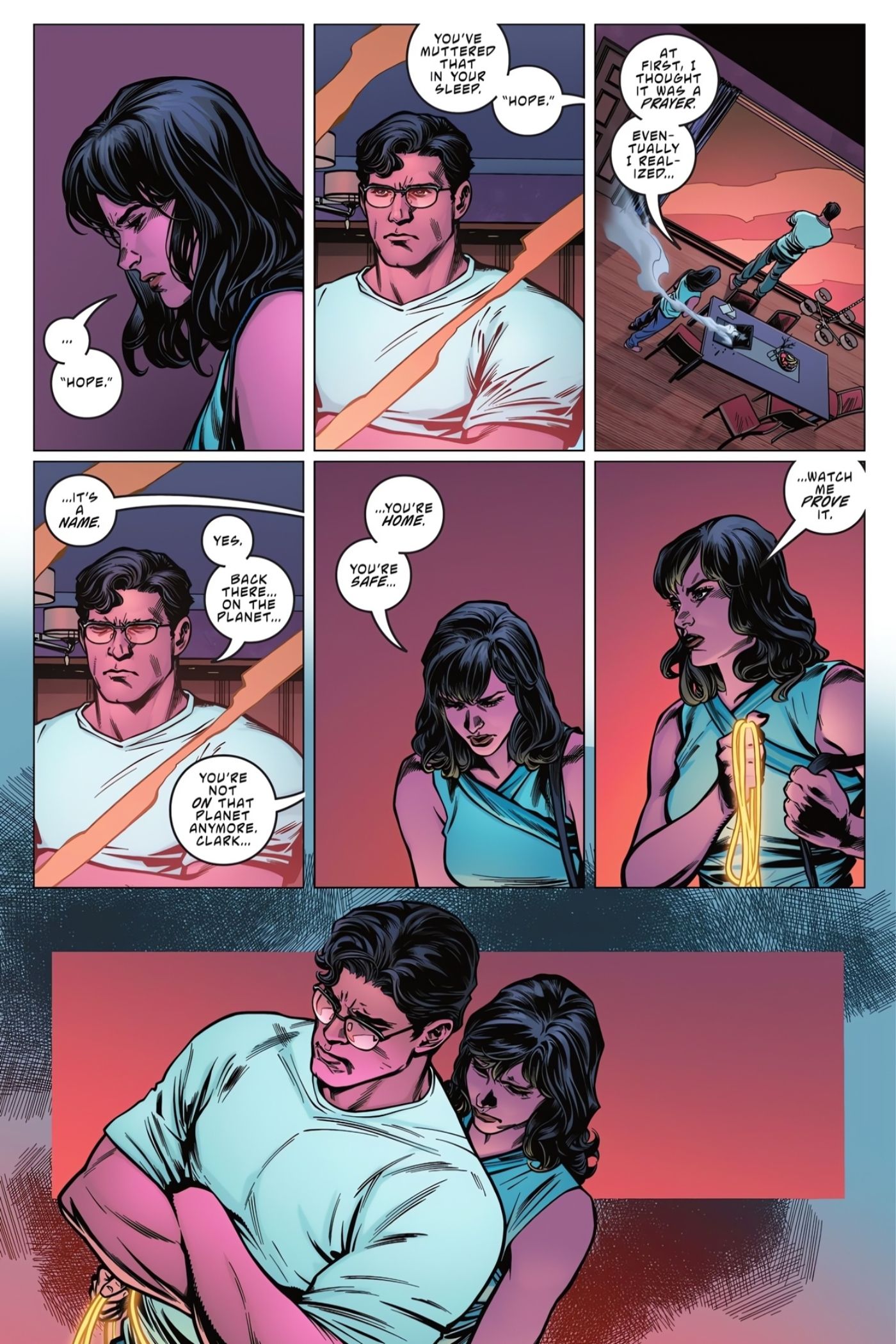 Superman and Lois talking.