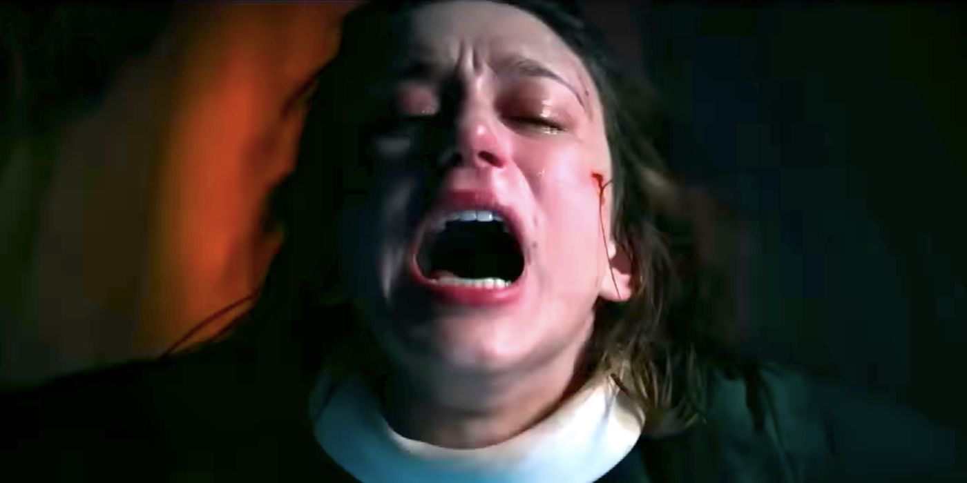 Taissa Farmiga as Sister Irene Screaming in The Nun 2