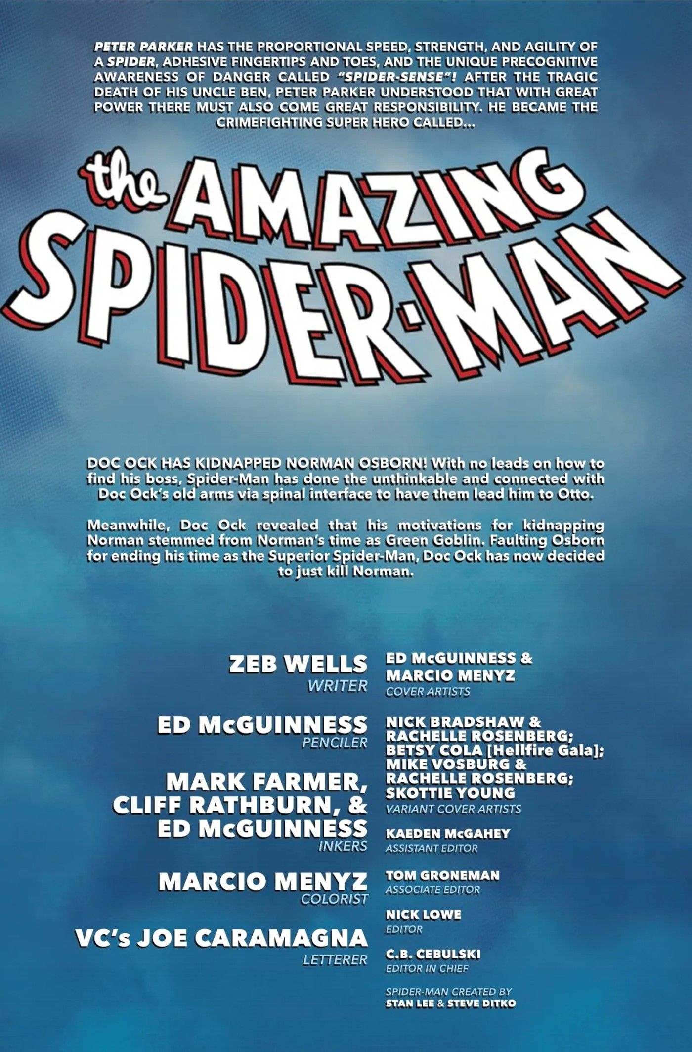 The Amazing Spider-Man #30 credits