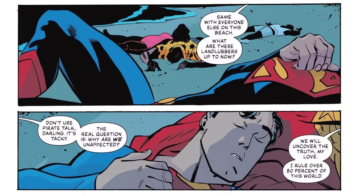 The Aquaman Family Discover Superman Asleep on a Beach