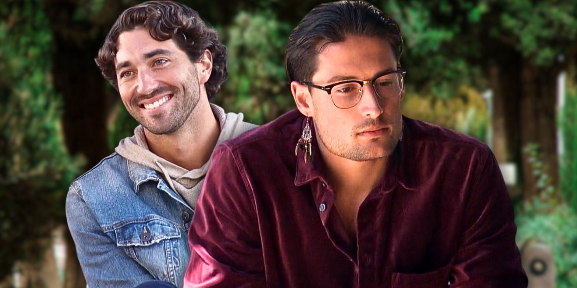 The Bachelorette’s Joey Graziadei smiling &amp; Brayden Bowers looking serious