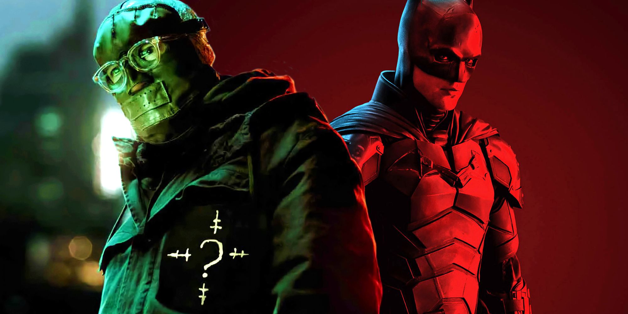 Batman and Riddler in their character posters for The Batman film