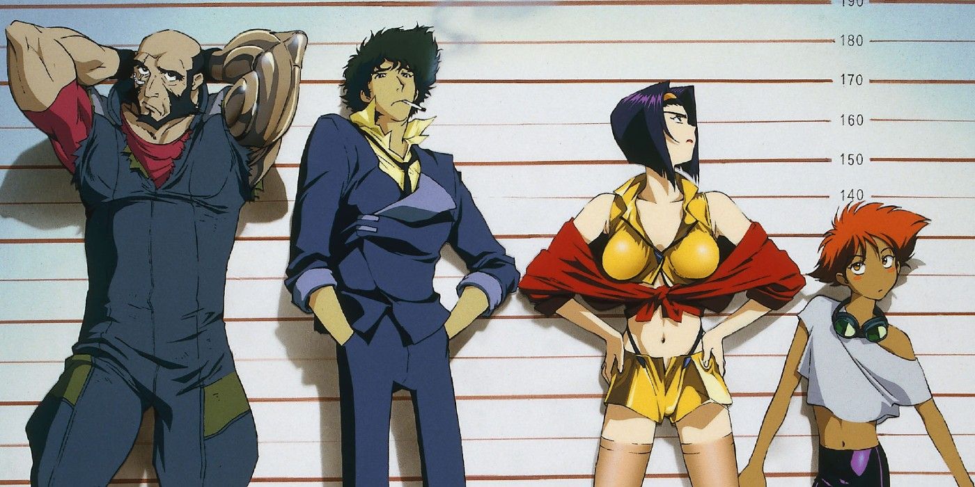 The cast of Cowboy Bebop in a prison lineup