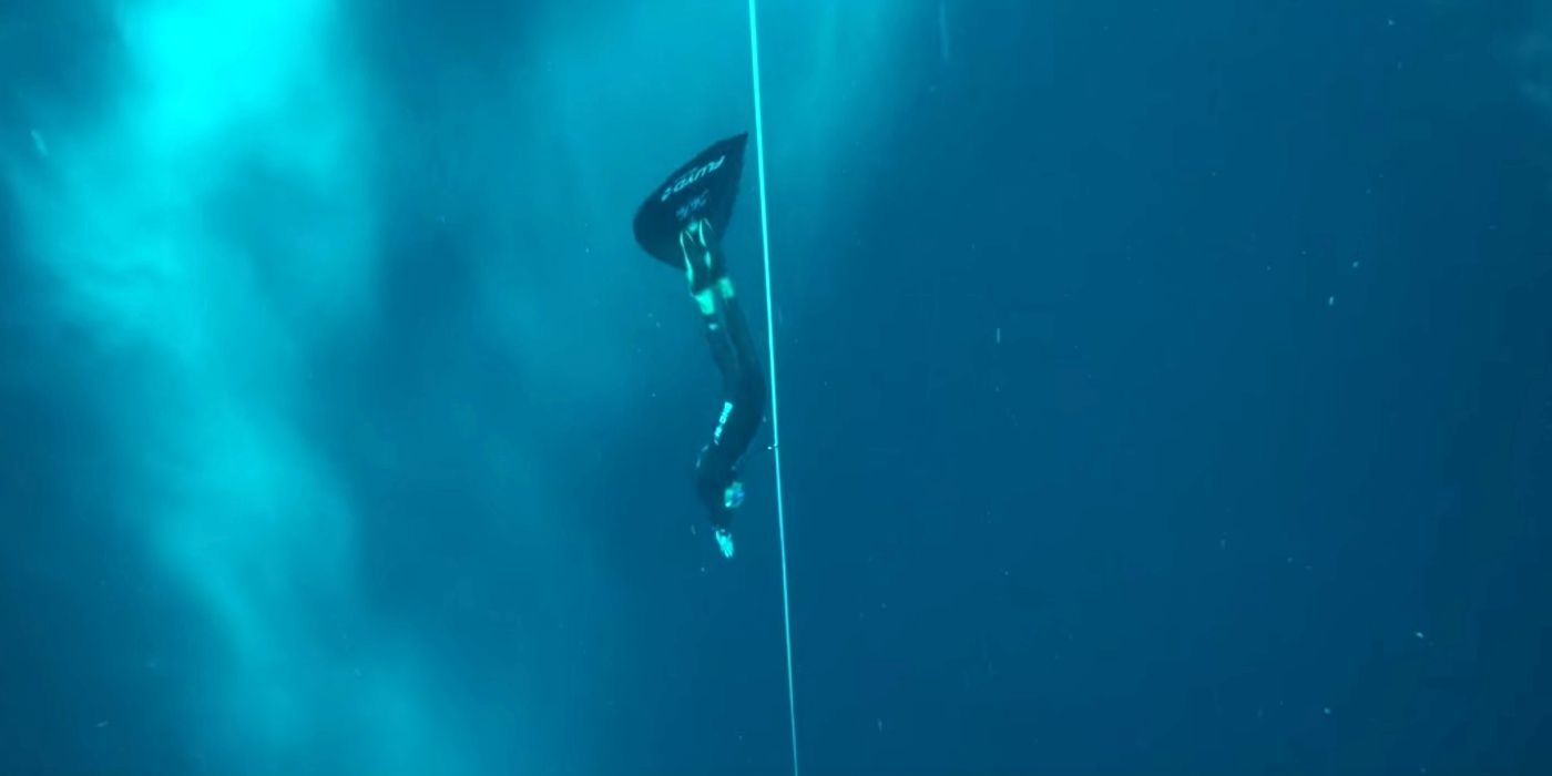 Alessia Zecchini diving in The Deepest Breath.