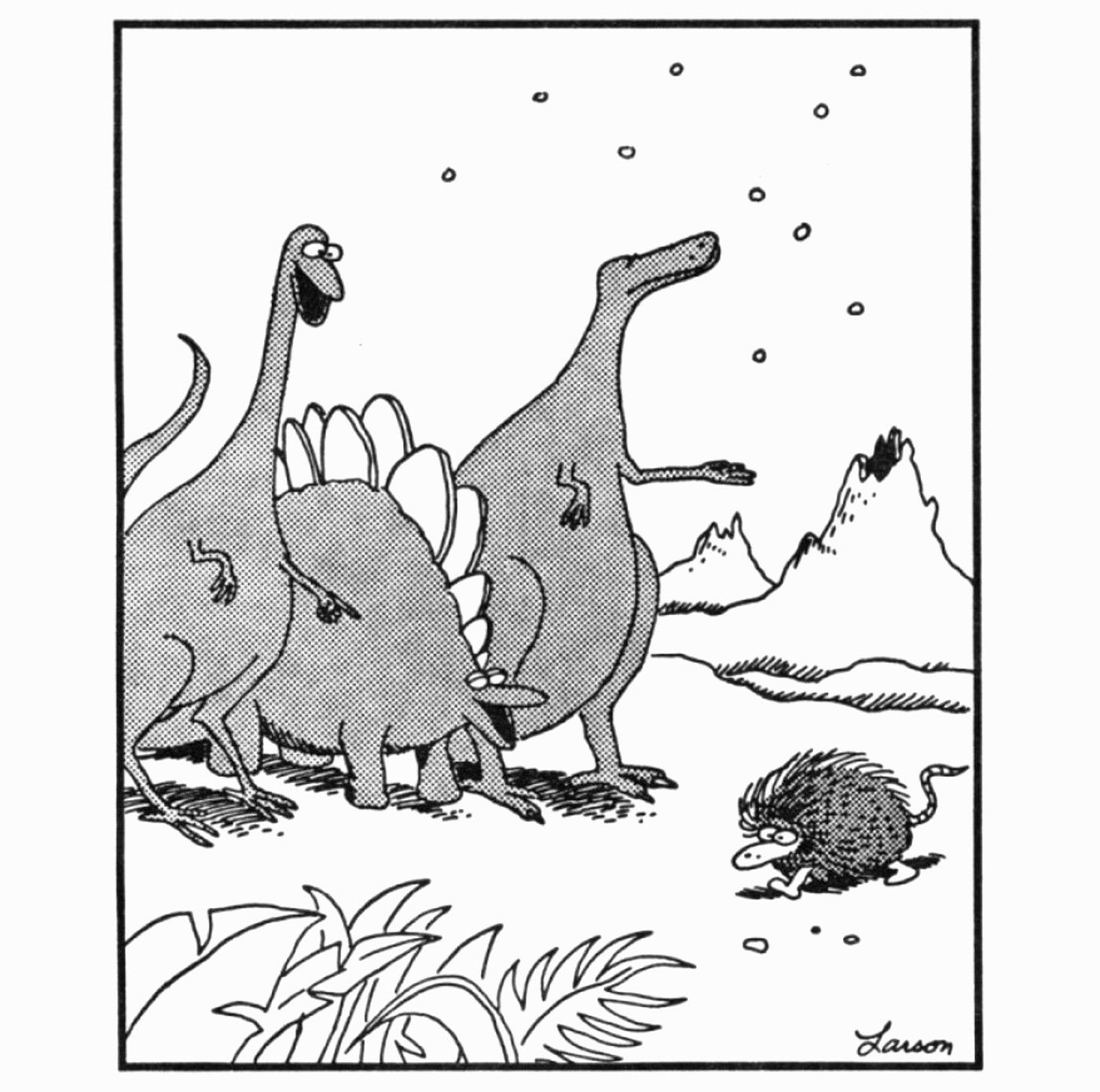 os dinossauros do outro lado riem de mamífero